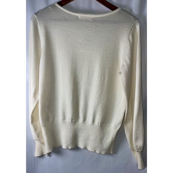 Madison & Hudson Sweater Cream With Silver Chain Accent Women’s Size M - Picture 4 of 8